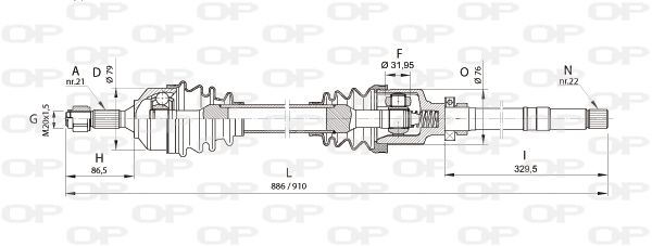 OPEN PARTS kardaninis velenas DRS6154.00